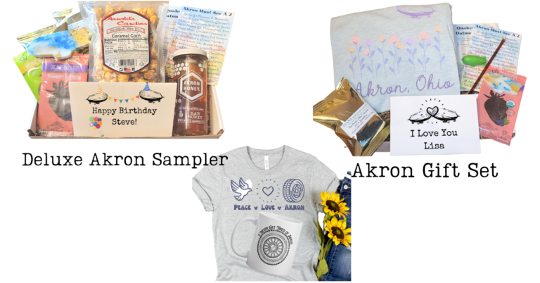 Akron Ohio Gift Boxes, Gift Baskets, Akron Shirts, Goodyear Blimp Gifts