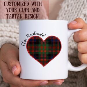 Scottish Mug, Personalized Scottish Clan and Tartan Mug, Scottish Custom Gift, Custom Clan and Tartan Gift, Scottish Mug, 8oz Mug, 15oz Mug,
