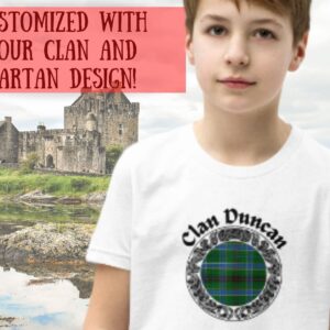 Child's Any Tartan and Clan Shirt, Boys Tartan Shirt, Scottish Gift for Child, Scottish Customized, Personalized Clan and Tartan, Girl