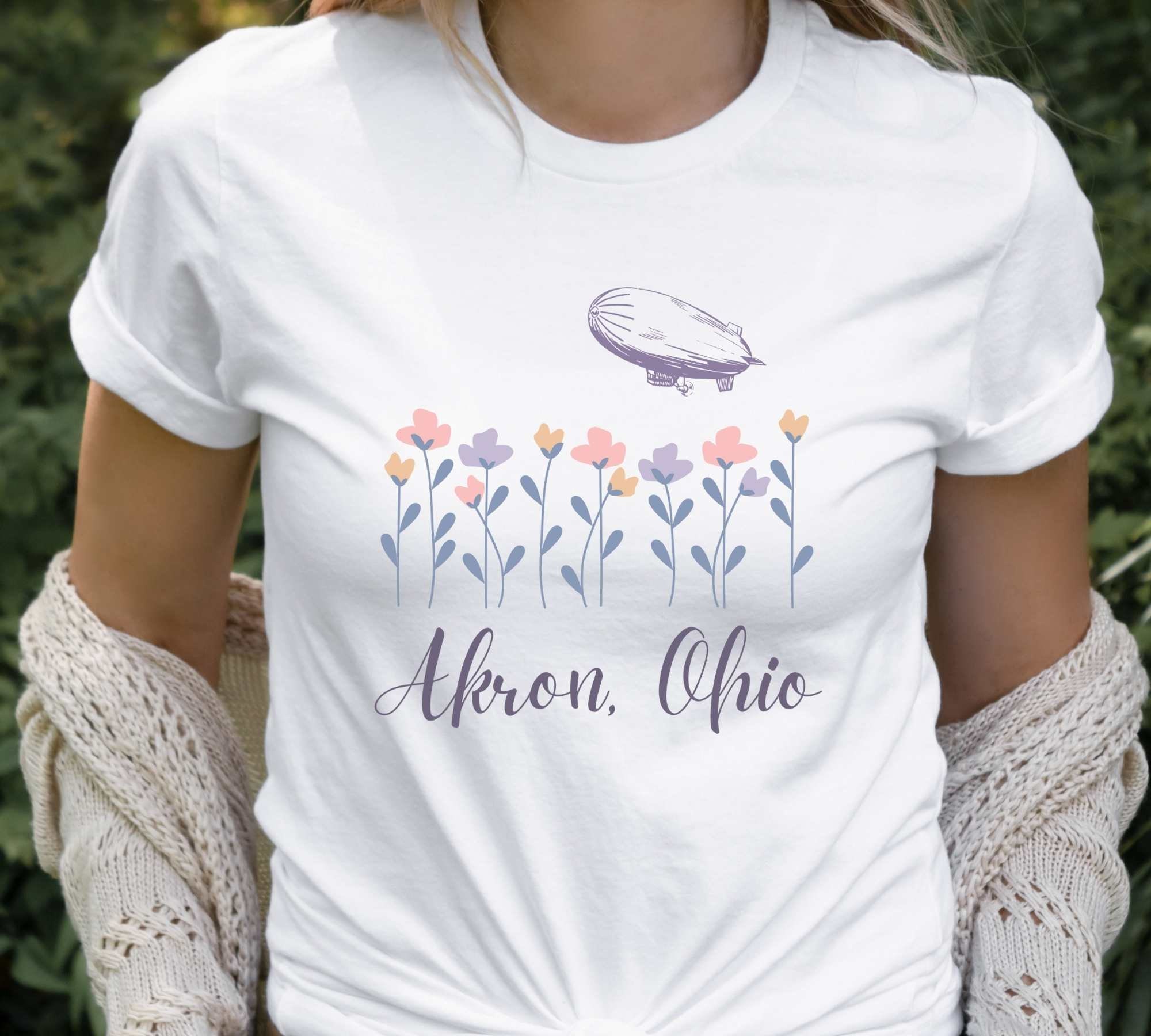 Akron Blimp Shirt For Women, Akron Ohio Tee - Blessings From Ohio