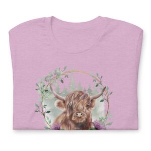 Scottish Highland Cow shirt for Her, Scottish Thistle, Scotland Gift