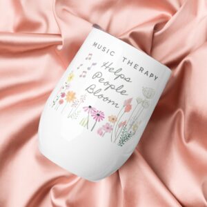 Music Therapy Wine tumbler, Music Therapist Gift, MT-BC Gift, Music Therapy graduation gift, Music Therapist Appreciation Gift, Mug, Glass