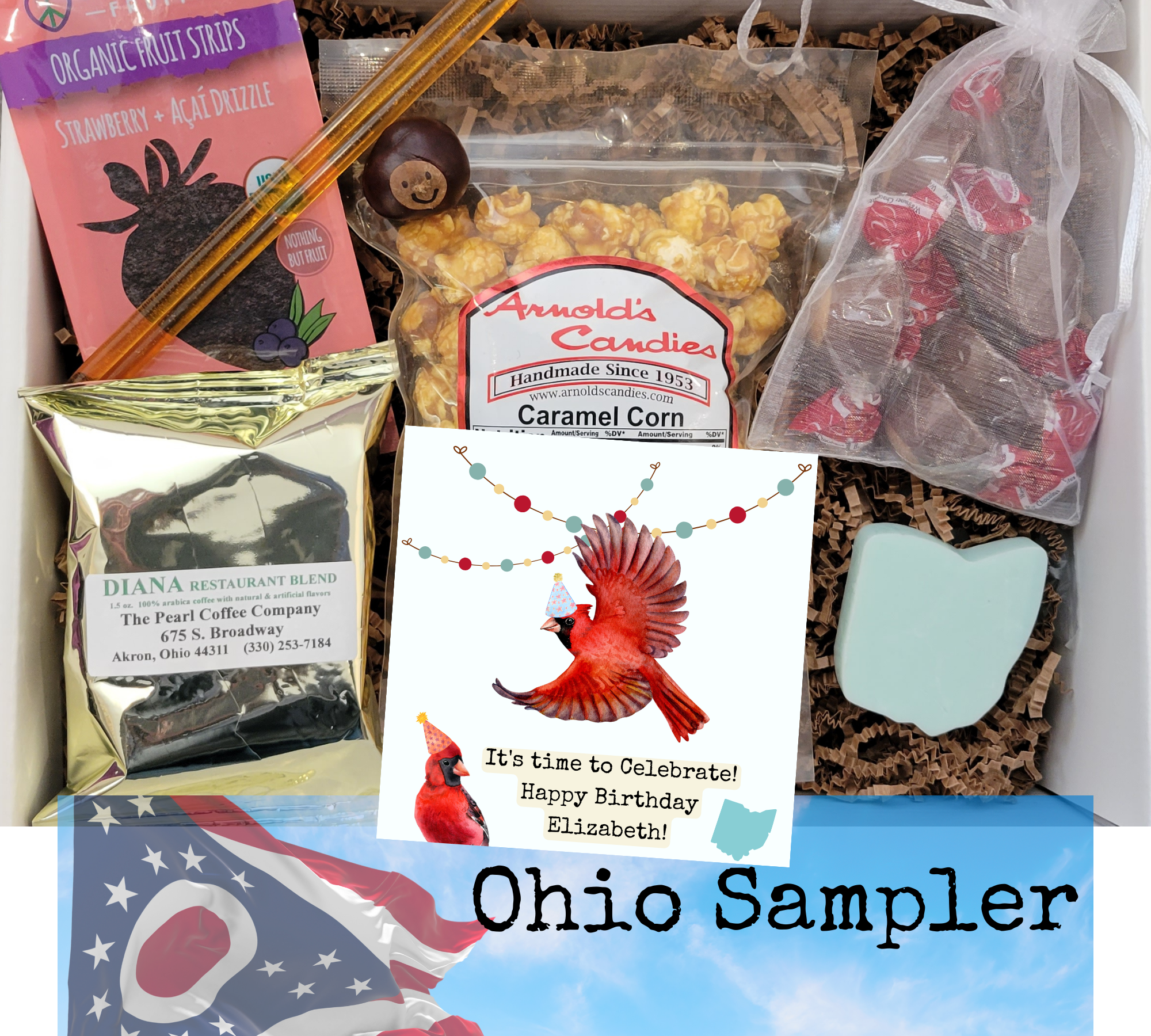 made in ohio gift box, ohio gift basket made in ohio gift box, ohio gift basket